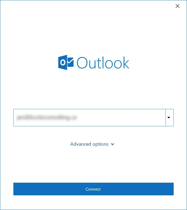 Outlook login box