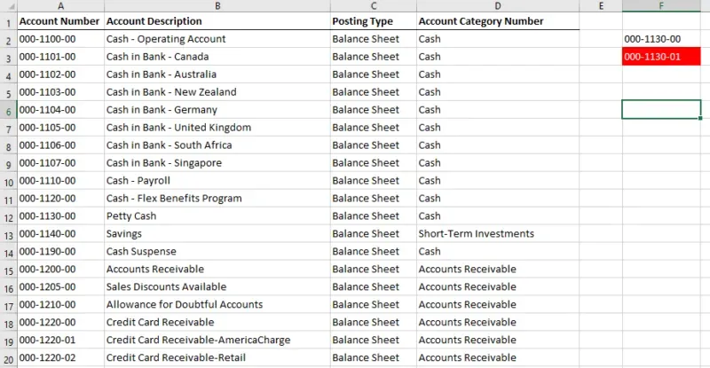 Excel sample file