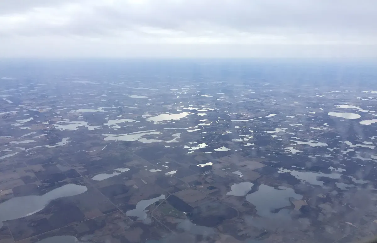 Somewhere over Minnesota, land of 10,000 lakes!