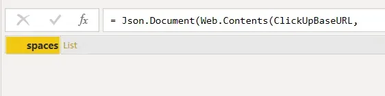 Results from the spaces endpoint just returns a one line List result.