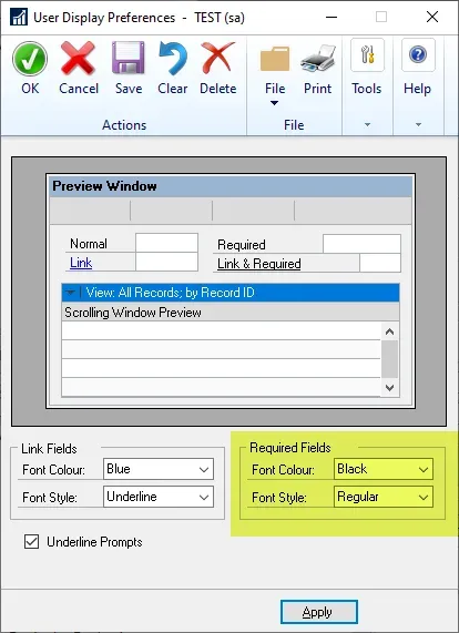 Display Settings Black & Regular