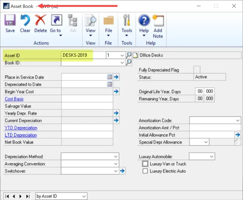Lookup in Book window