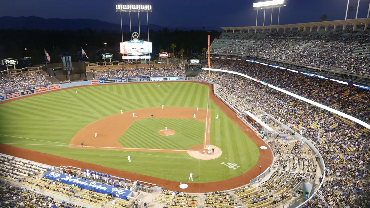 View from the cheap seats, Top Deck row 1 at Dodger Stadium!