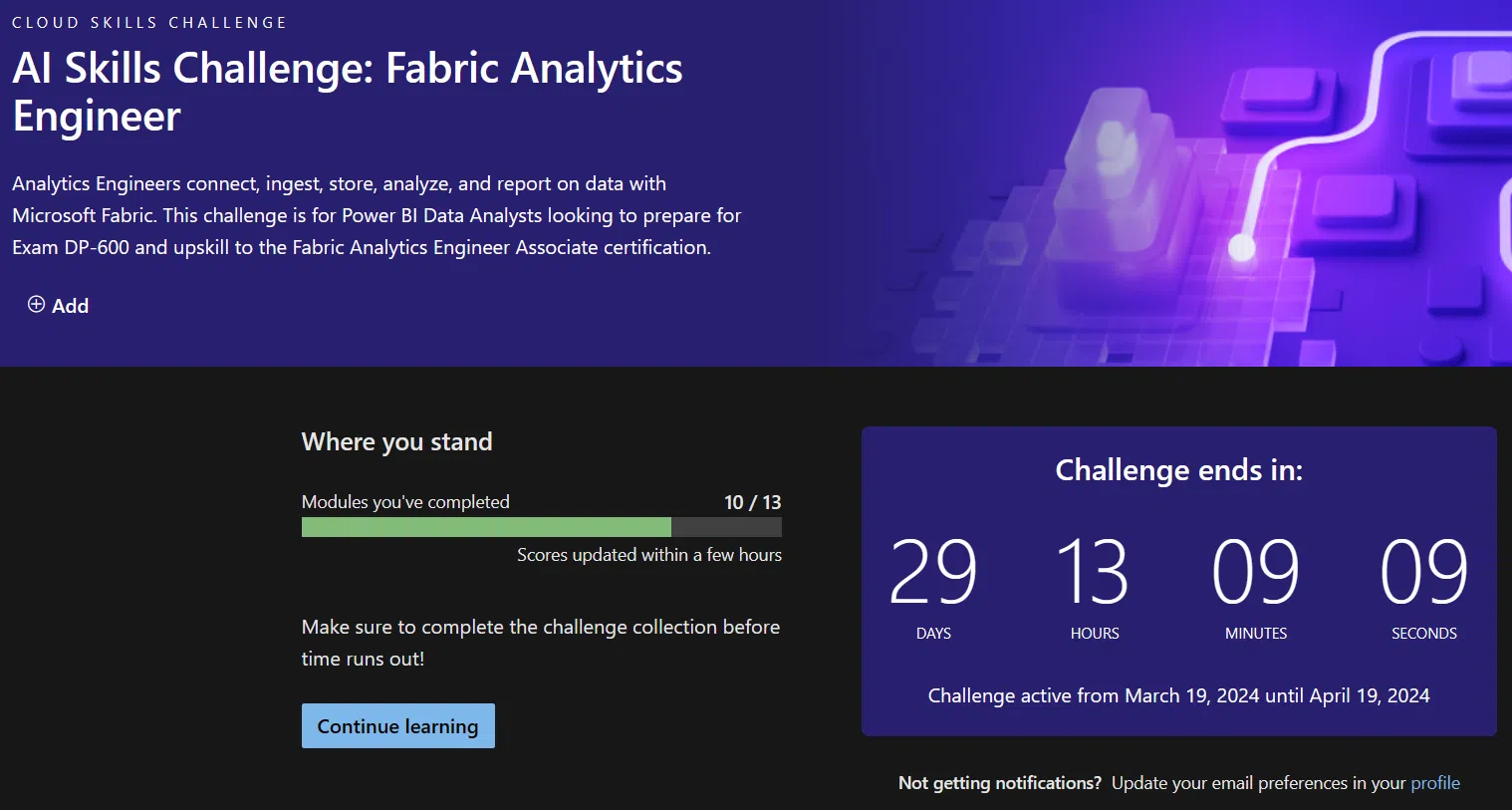 AI Skills Challenge runs from March 19, 2024 to April 19, 2024
